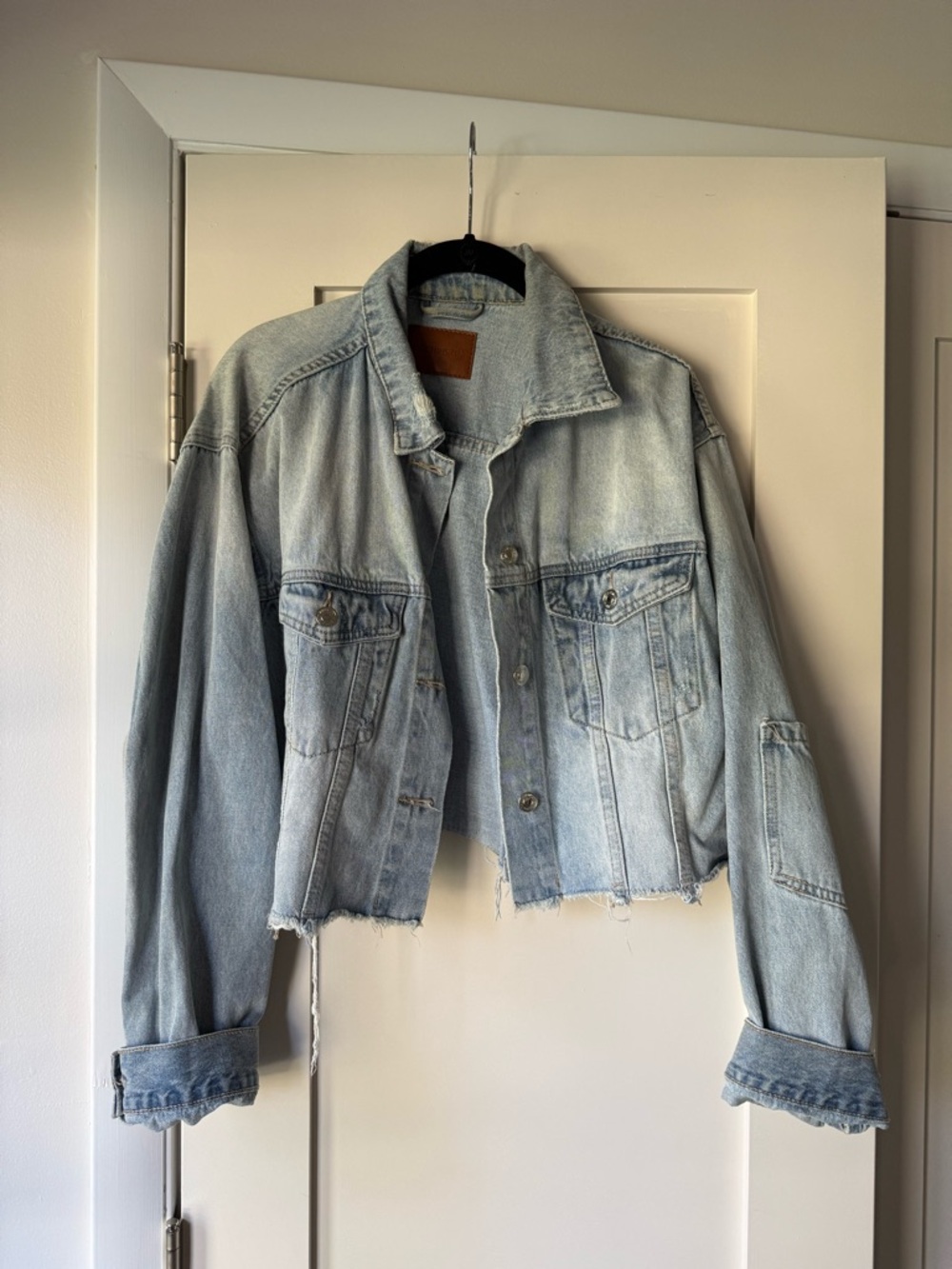 Light Wash Cropped Denim Jacket